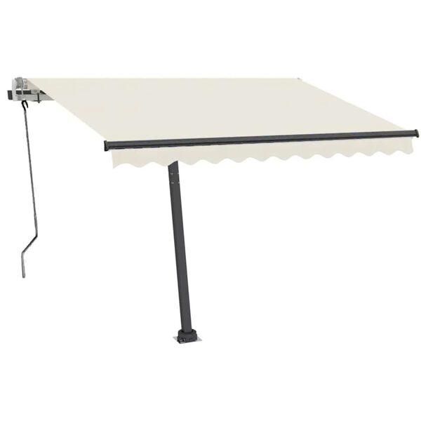 vidaXL fritst&aring;ende markise 350x250 cm manuel betjening cremefarvet