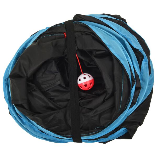 vidaXL 4-vejs kattetunnel 25 cm polyester sort og blå