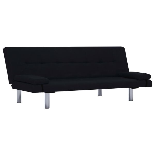 vidaXL sovesofa med to puder polyester sort