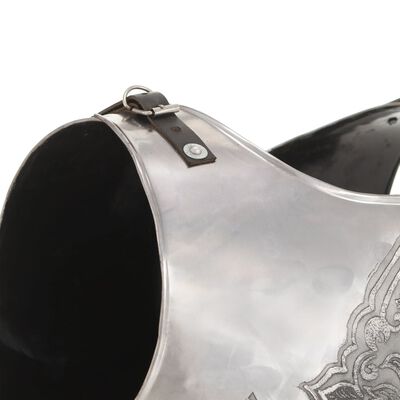 vidaXL middelalderlig krigerharnisk til rollespil stål sølvfarvet