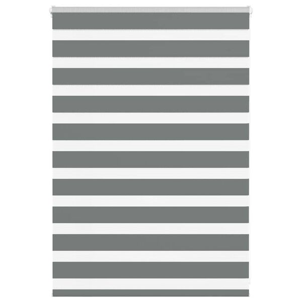 vidaXL zebragardin m&oslash;rkegr&aring; 110x100 cm stofbredde 105,9 cm polyester