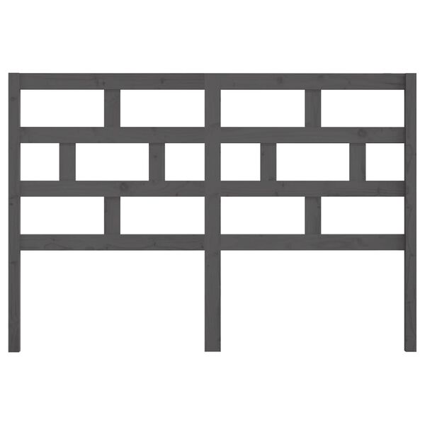 vidaXL sengegærde 126x4x100 cm massivt fyrretræ grå