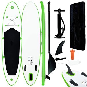 vidaXL oppusteligt paddleboard gr&oslash;n og hvid