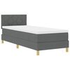 vidaXL LED Box Spring Bed med pude M&oslash;rkegr&aring; 80 x 200 cm Stof