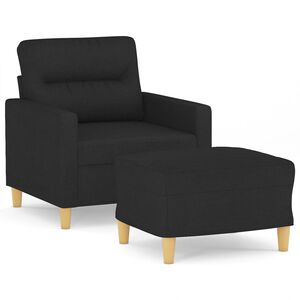 vidaXL sofastol med fodskammel 60 cm stof Sort