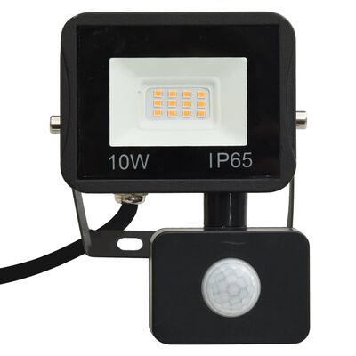 vidaXL LED-projektør med sensor 10 W varm hvid