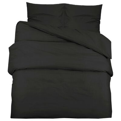 vidaXL sengetøj 140x200 cm let mikrofiberstof sort
