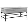 vidaXL sofabord 100x50x45 cm konstrueret tr&aelig; og metal gr&aring; sonoma-eg