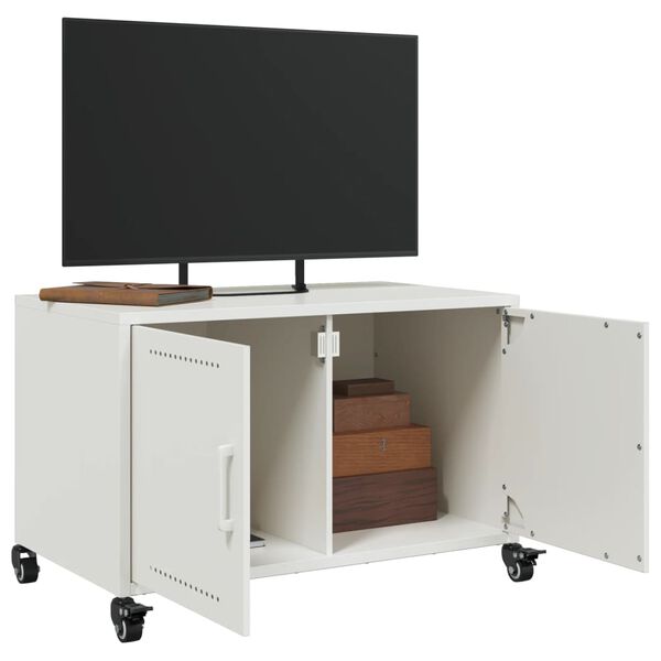 vidaXL tv-bord 68x39x43,5 cm st&aring;l hvid