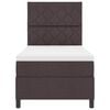 vidaXL Box spring seng med madras med LED M&oslash;rkebrun 100 x 200 cm Stof