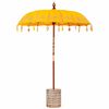vidaXL Balinesisk parasol med base Gul 185 x 185 x 260 cm