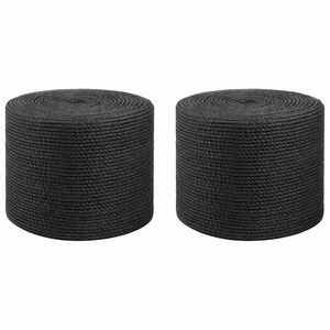 vidaXL Juteline 2 stk. 2 mm Sort 100% Tossa jute