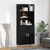 vidaXL Highboard Sort eg 69,5 x 32,5 x 180 cm Konstrueret tr&aelig;