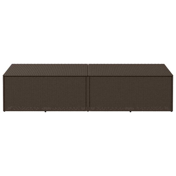 vidaXL opbevaringsboks til haven 220x50x58 cm polyrattan brun