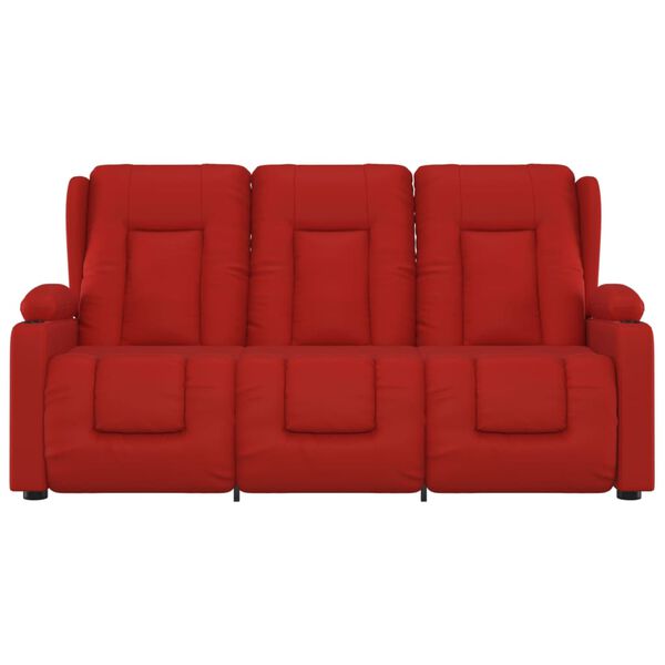 vidaXL 3-personers massagestol med kopholdere kunstlæder vinrød