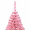 vidaXL kunstigt halvt juletræ med juletræsfod 180 cm PVC pink