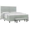 vidaXL Box spring seng med hovedg&aelig;rde Lysegr&aring; 200 x 180 cm Fl&oslash;jl