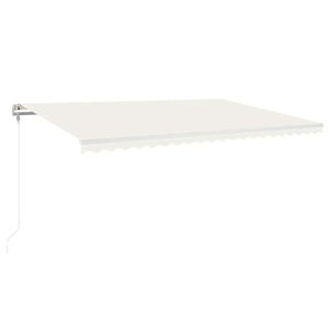 vidaXL markise m. LED + vindsensor 500x300 cm automatisk cremefarvet