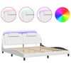vidaXL sengeramme Viana med LED uden madras 200x200 cm hvid