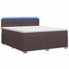 vidaXL Box Spring Seng med Madras og LED M&oslash;rk Brun 180 x 200 cm Stof