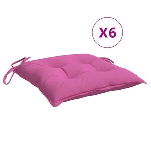 vidaXL stolehynder 6 stk. 50x50x7 cm oxfordstof pink