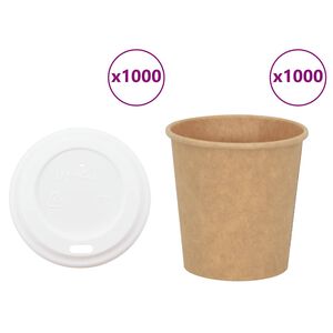 vidaXL kaffekopper af papir med l&aring;g 1000 stk. 4oz 100ml