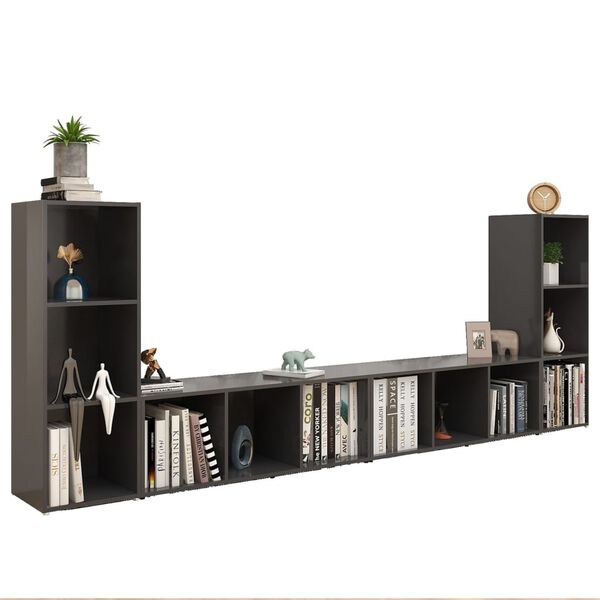 vidaXL tv-skabe 4 stk. 107x35x37 cm konstrueret træ grå