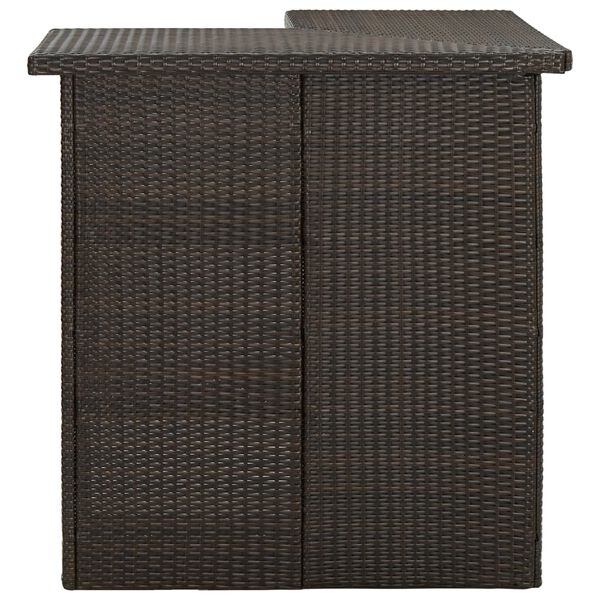 vidaXL hjørnebarbord 100x50x105 cm polyrattan brun