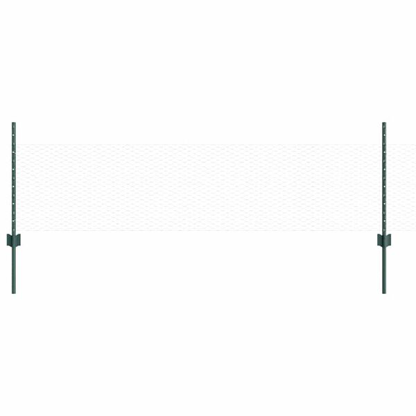 vidaXL Hegn med post Gr&oslash;n 0,5 x 10 m St&aring;l og PVC