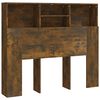 vidaXL sengegavl med opbevaring 120x19x103,5 cm r&oslash;get egetr&aelig;sfinish