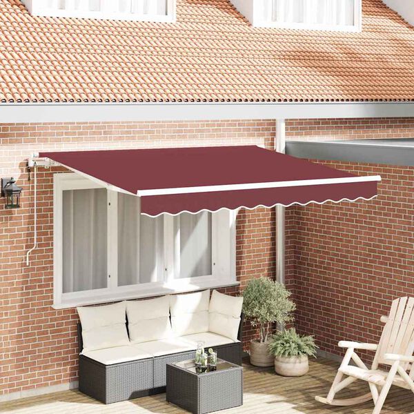 vidaXL Utr&aelig;kkelig Markise Bordeaux 300 x 200 cm Stof