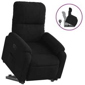 vidaXL l&oslash;ftestol mikrofiberstof sort