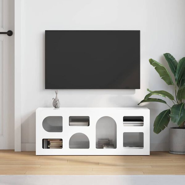 vidaXL TV-skab H&oslash;j gloss hvid 100 x 35 x 40 cm Konstrueret tr&aelig;