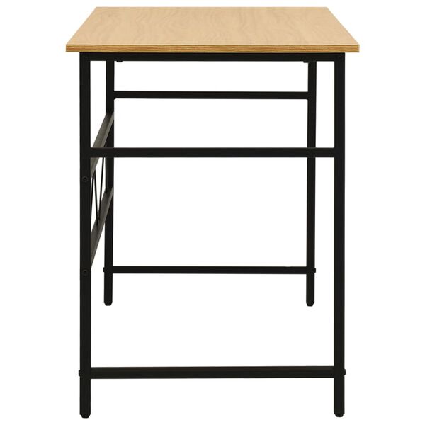 vidaXL computerbord 105x55x72 cm MDF metal sort og lys egetr&aelig;sfarvet