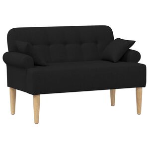 vidaXL L&aelig;nestol med knap tufting Sort 120 x 65 x 79 cm Stof