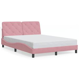 vidaXL sengeramme uden madras 140x190 cm fl&oslash;jl pink