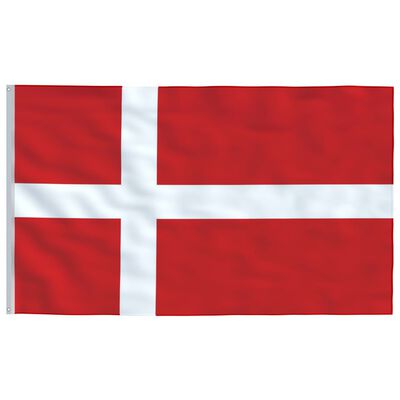 vidaXL Danmark flag og flagstang 6,23 m aluminium