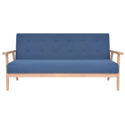 vidaXL 3-personers sofa stof blå