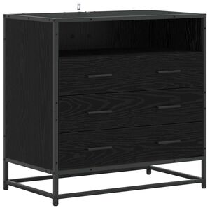 vidaXL Skuffeskab 3-Skuffe Sort eg 70 x 41 x 70 cm Konstrueret tr&aelig;