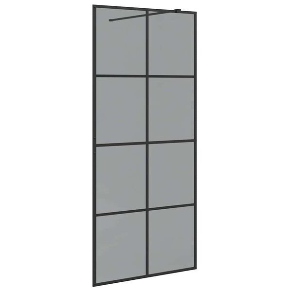 vidaXL Walk-in brusev&aelig;g Sort 90 x 195 cm h&aelig;rdet glas