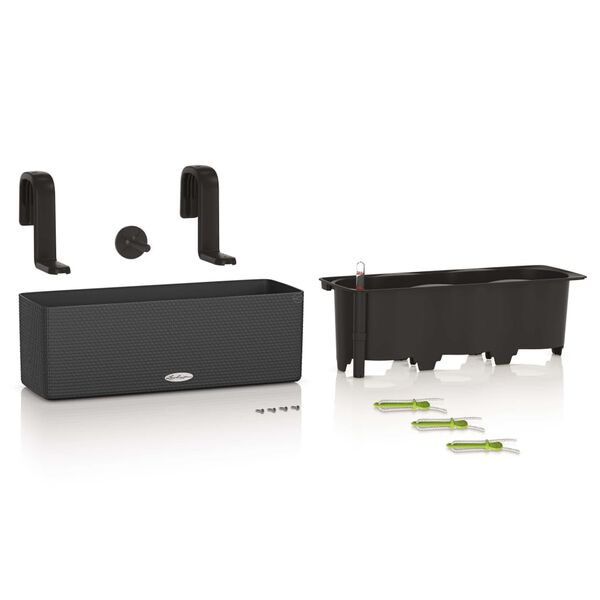 LECHUZA plantekasse CUBE color triple med beslag antracitgrå 13684