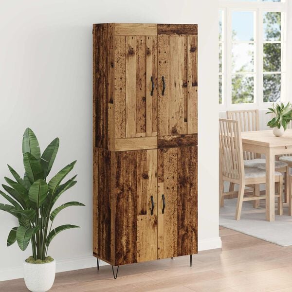 vidaXL Highboard Gammelt tr&aelig; 69,5 x 34 x 180 cm Konstrueret tr&aelig;