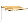 vidaXL fritst&aring;ende markise 350x250 cm automatisk betjening gul og hvid