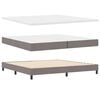 vidaXL Box spring seng med madras Gr&aring;brun 200 x 200 cm Stof