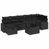 vidaXL Havesofa S&aelig;t 8 stk. Sort polyrattan