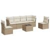 vidaXL sofas&aelig;t til haven 7 dele med hynder polyrattan beige