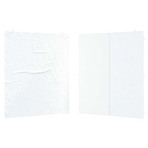 vidaXL Festasidev&aelig;g 2 stk. 200 x 195 cm Hvid PE og st&aring;l
