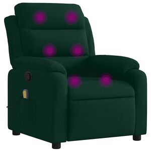 vidaXL massagestol velour m&oslash;rkegr&oslash;n