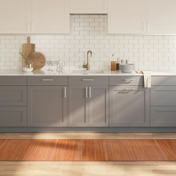 vidaXL gulvt&aelig;ppe 70x500 cm rektangul&aelig;r bambus brun