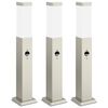 vidaXL pullertlamper med sensor 3 stk. 50 cm rustfrit st&aring;l IP44